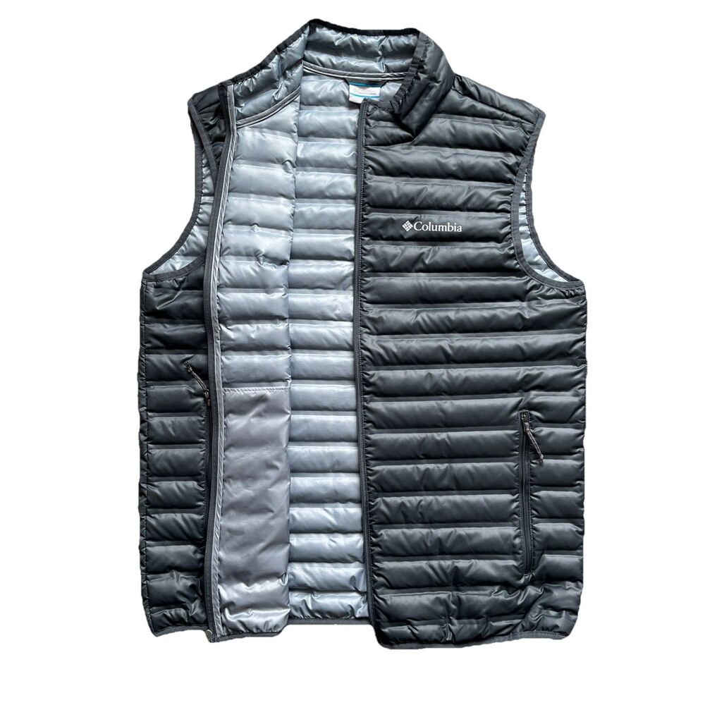 Columbia Mens Flash Forward Down Vest Sz Large Black Gray RDS 650 Fill Packable - Picture 7 of 10